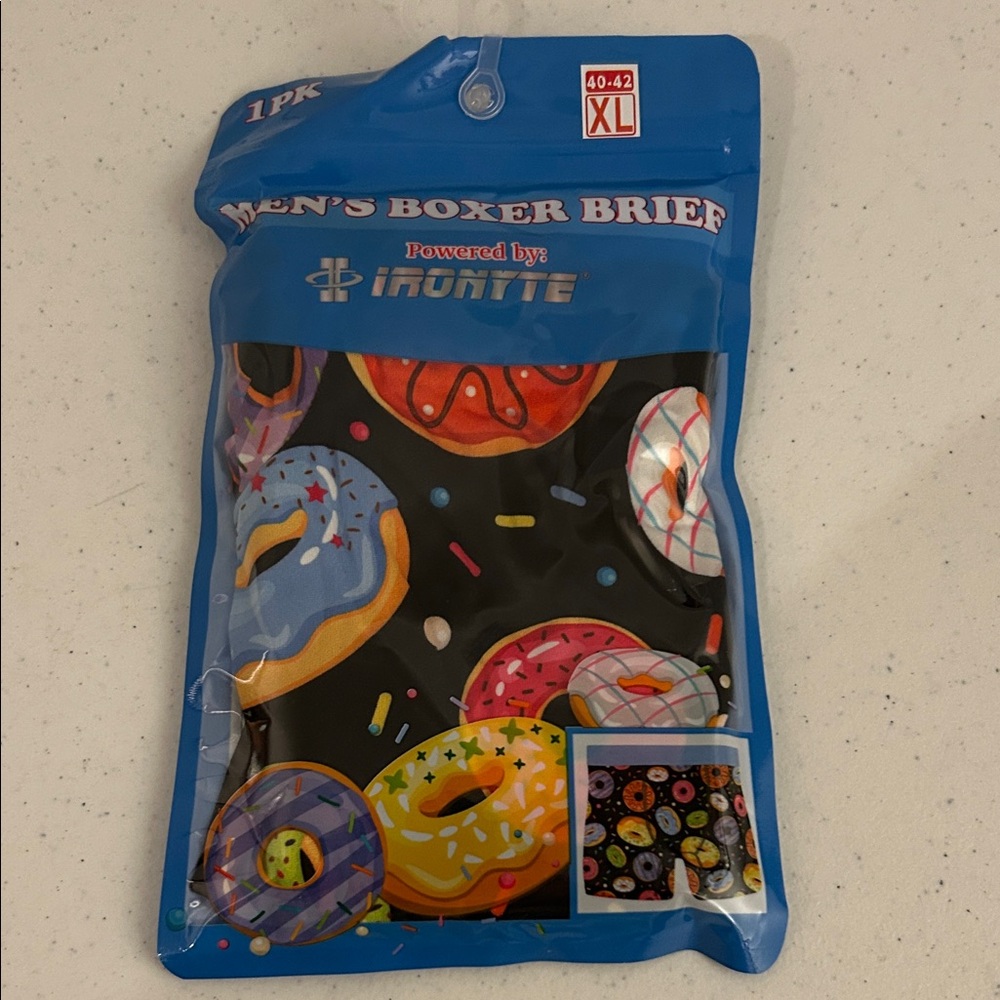 Men's Boxer Briefs - Colorful Donut Design XL (40-42)